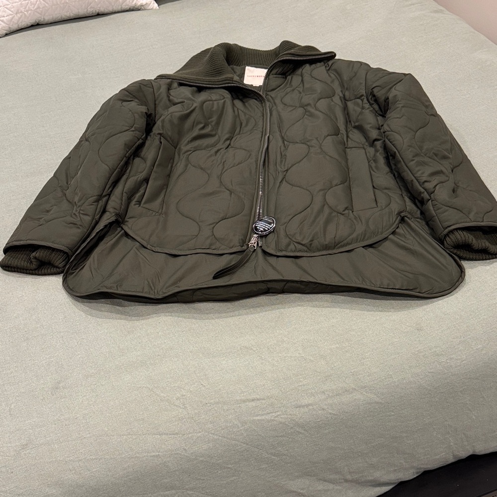 Lucky Brand Dark Green Quilted Puffer Jacket